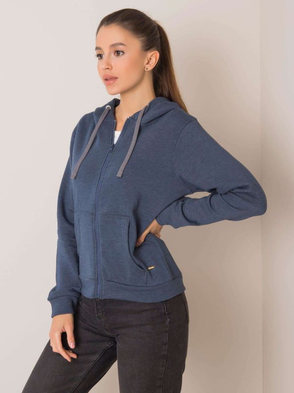 Fashionhunters YOU KNOW ME Navy Blue Sweatshirt melange