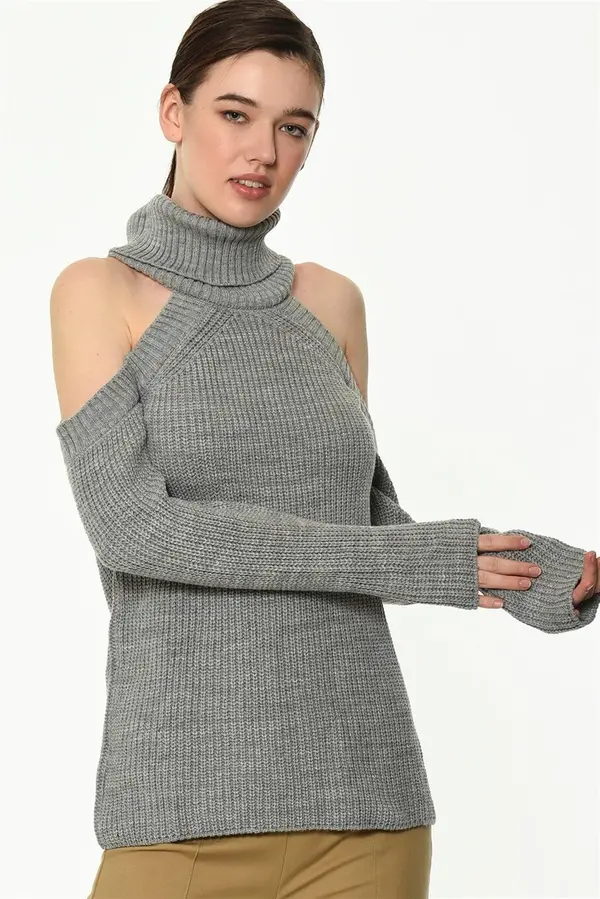 dewberry Z0019 DEWBERY WOMEN'S SWEATER-GRAY