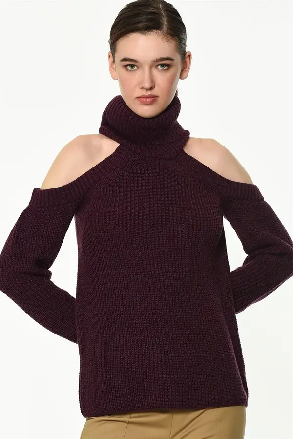 dewberry Z0019 DEWBERY WOMEN'S SWEATER-PURPLE