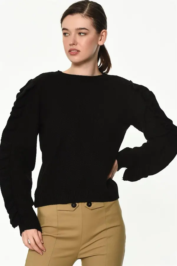 dewberry Z0057 DEWBERY WOMEN'S SWEATER-BLACK