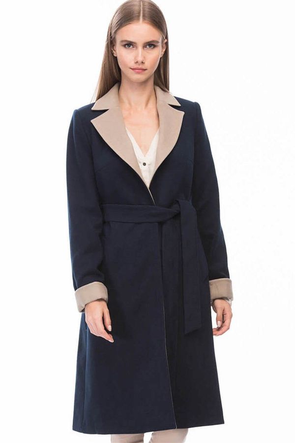 dewberry Z6510 DEWBERRY WOMEN'S COAT-NAVY BLUE