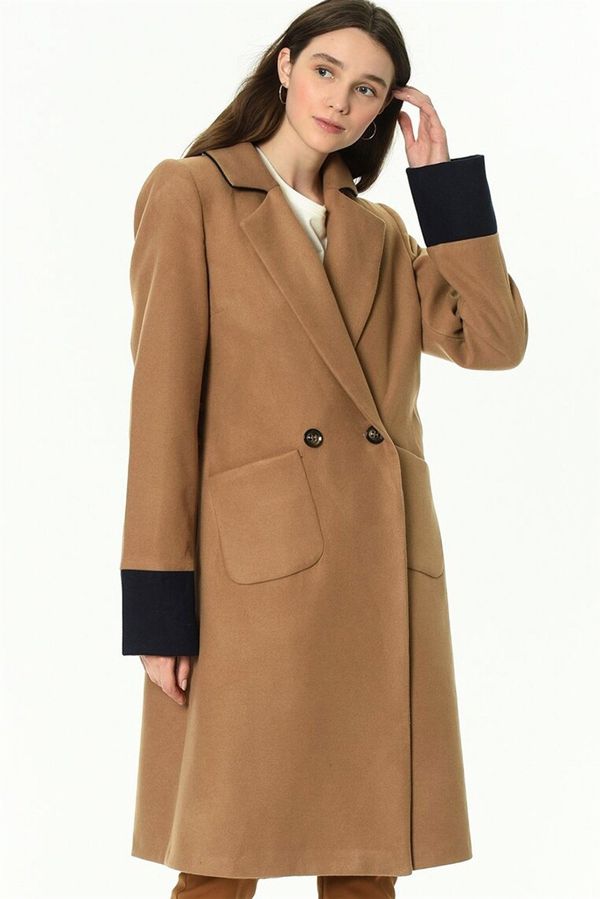 dewberry Z6640 DEWBERRY LADIES' COAT-LIGHT CAMEL