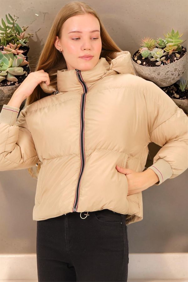 dewberry Z6650 DEWBERRY WOMEN'S BOTTLE COAT-PLAIN BEIGE