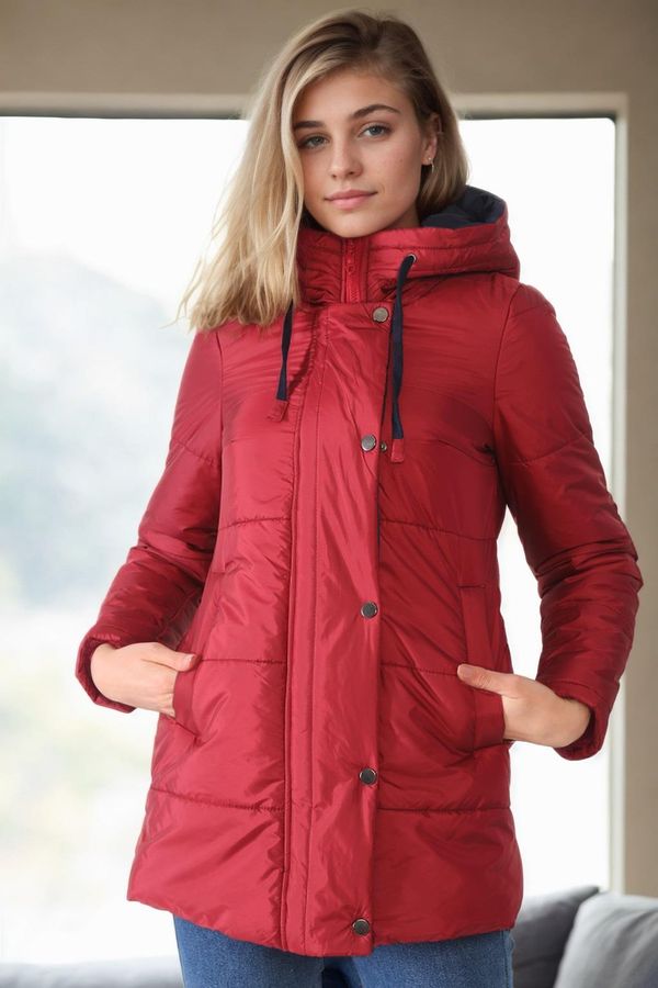 dewberry Z6660 DEWBERRY WOMEN'S COAT-BURGUNDY-1