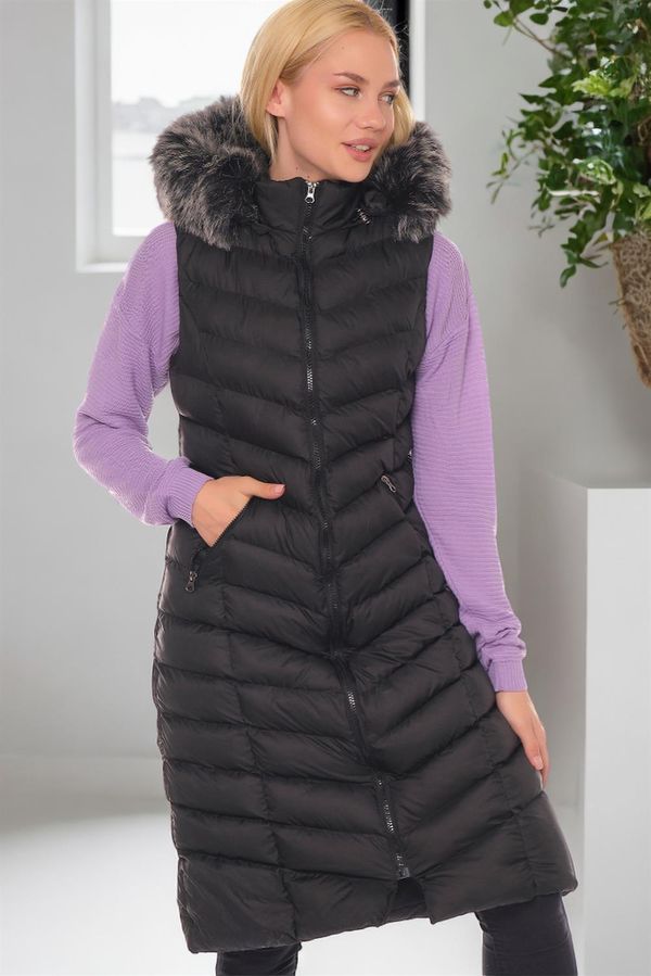 dewberry Z6684 DEWBERRY WOMEN'S VEST-LIGHT BLACK