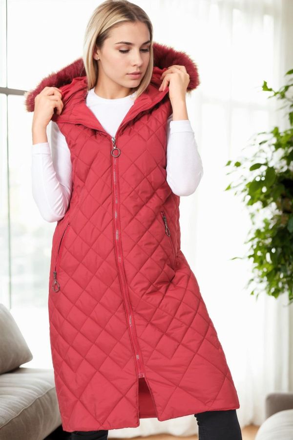 dewberry Z6718 DEWBERRY WOMEN'S VEST-BURGUNDY-1