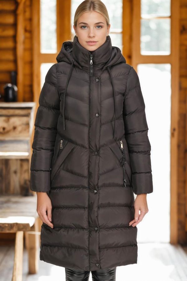 dewberry Z6719 DEWBERRY WOMEN'S COAT-LIGHT BLACK