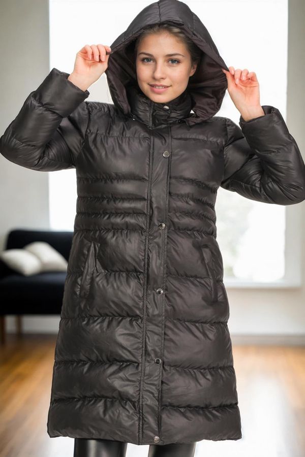 dewberry Z6731 DEWBERRY HK STYLE WOMEN'S COAT-BLACK-1