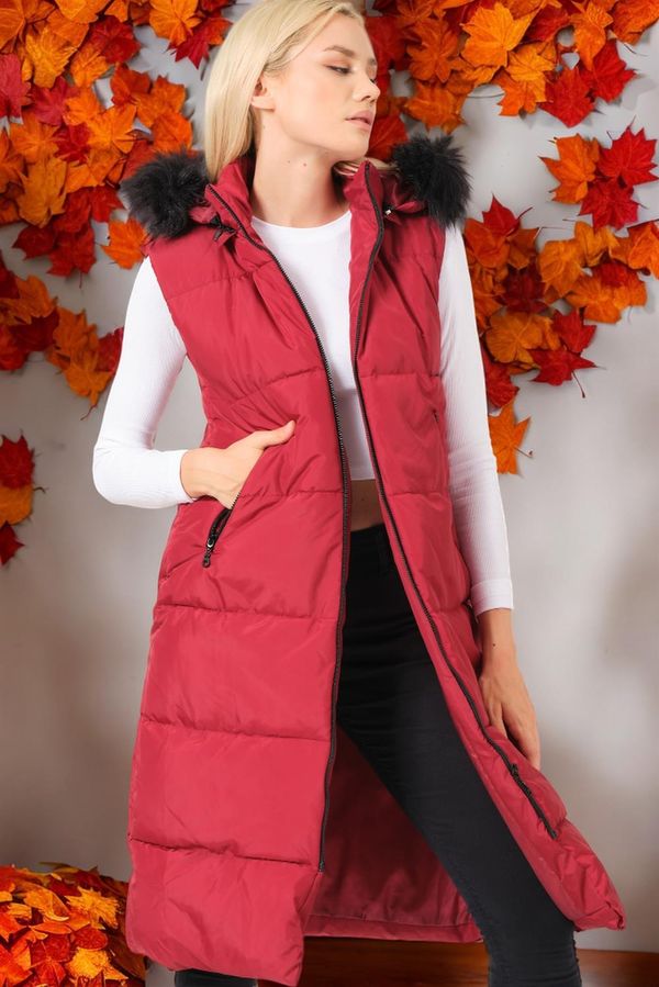 dewberry Z6741 DEWBERRY LADIES' VEST-PLAIN BURGUNDY