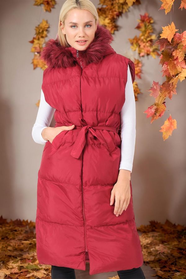 dewberry Z6744 DEWBERRY WOMEN'S VEST-DARK BURGUNDY