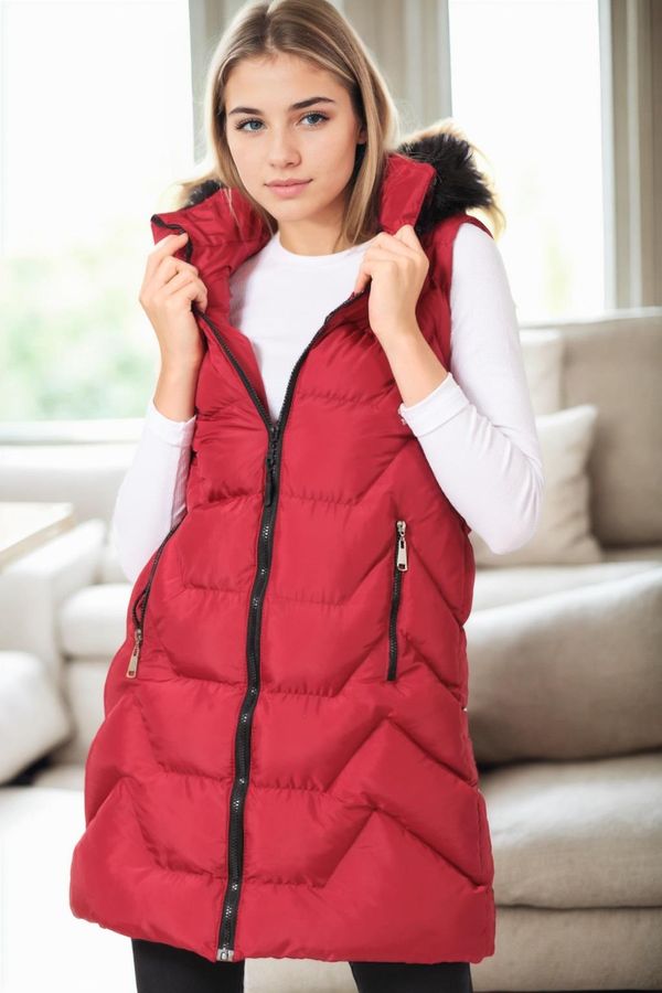 dewberry Z6761 DEWBERRY WOMEN'S VEST-BURGUNDY-1