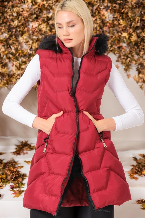 dewberry Z6761 DEWBERRY WOMEN'S VEST-PLAIN BURGUNDY