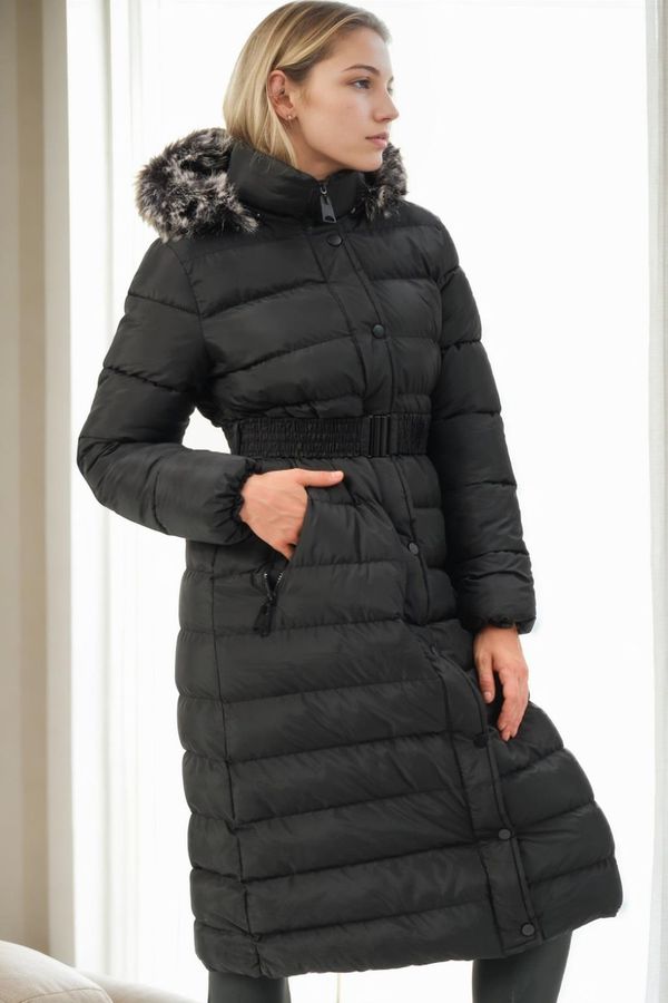 dewberry Z6769 DEWBERRY LADIES COAT-BLACK-1