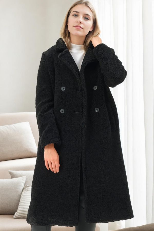 dewberry Z6775 DEWBERRY WOMEN'S COAT-BLACK-1