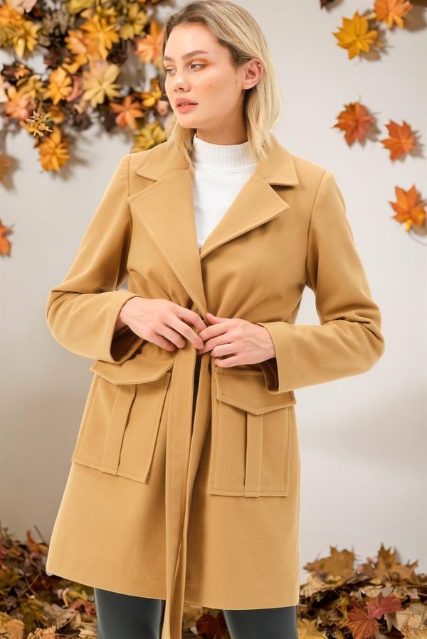 dewberry Z6778 DEWBERRY WOMEN'S COAT-LIGHT CAMEL