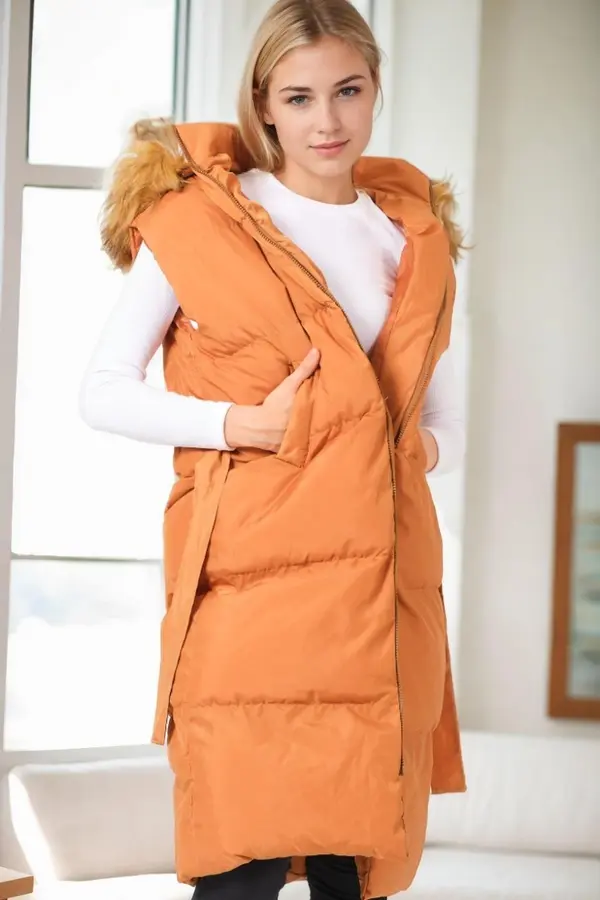 dewberry Z8744 DEWBERRY WOMEN'S VEST-TAN