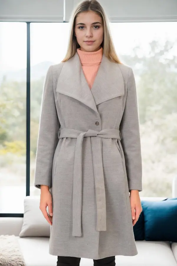 dewberry Z9639 DEWBERRY WOMEN'S COAT-GREY