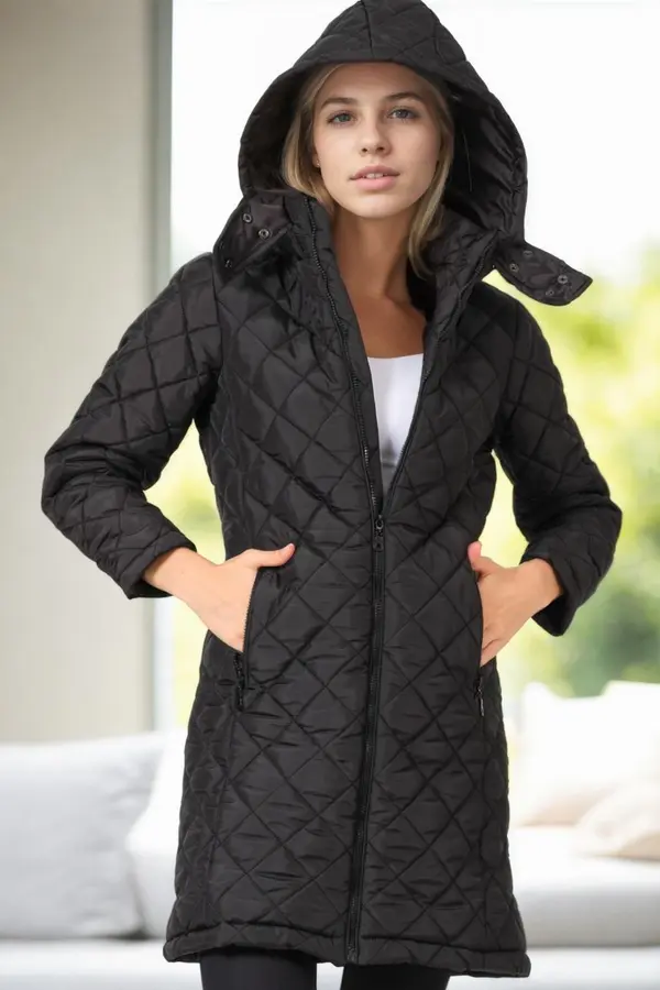 dewberry Z9654 DEWBERRY WOMEN'S COAT-BLACK