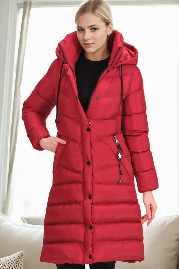 dewberry Z9719 DEWBERRY WOMEN'S COAT-BURGUNDY