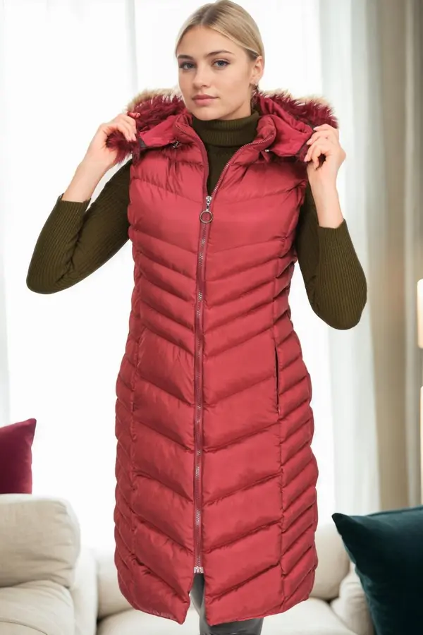 dewberry Z9725 DEWBERRY WOMEN'S VEST-BURGUNDY