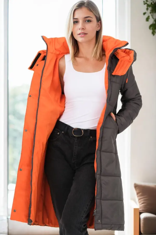 dewberry Z9738 DEWBERRY WOMEN'S COAT-ANTHRACITE