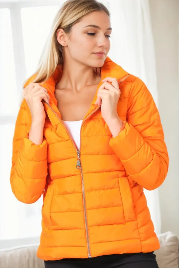 dewberry Z9746 DEWBERRY WOMEN'S JACKET-ORANGE