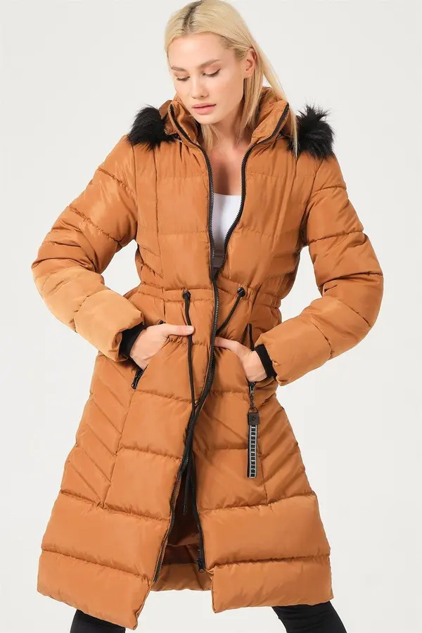 dewberry Z9758 DEWBERRY WOMEN'S COAT-TAN