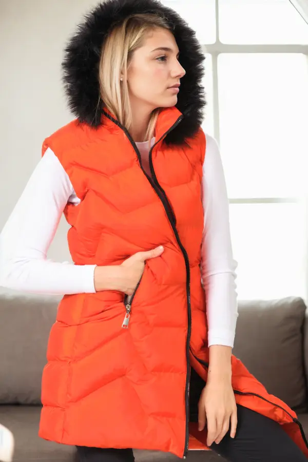 dewberry Z9761 DEWBERRY WOMEN'S VEST-ORANGE