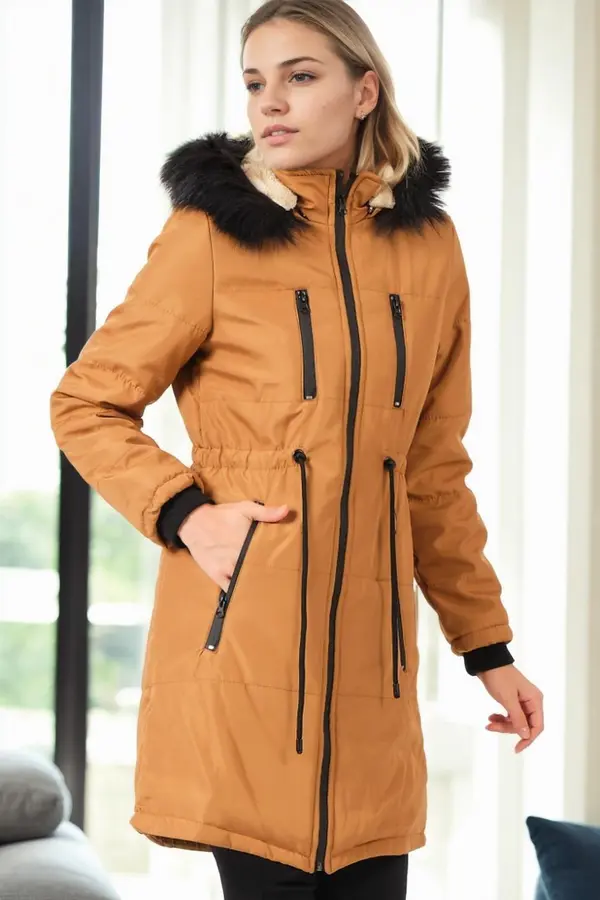 dewberry Z9762 DEWBERRY WOMEN'S COAT-TAN