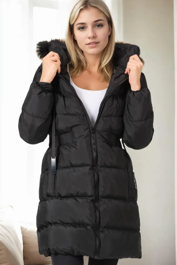 dewberry Z9764 DEWBERRY WOMEN'S COAT-BLACK
