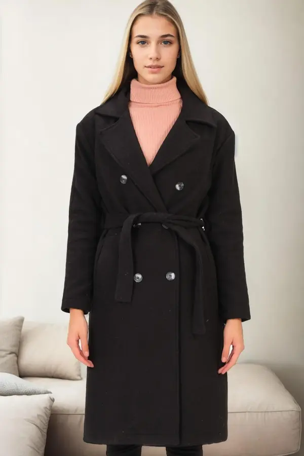 dewberry Z9765 DEWBERRY WOMEN'S COAT-BLACK