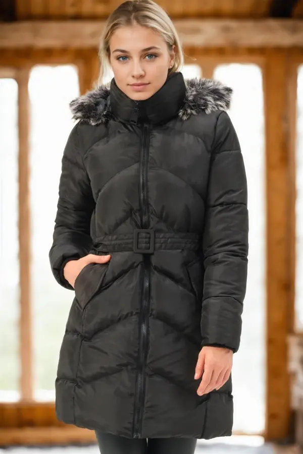 dewberry Z9768 DEWBERRY WOMEN'S COAT-BLACK