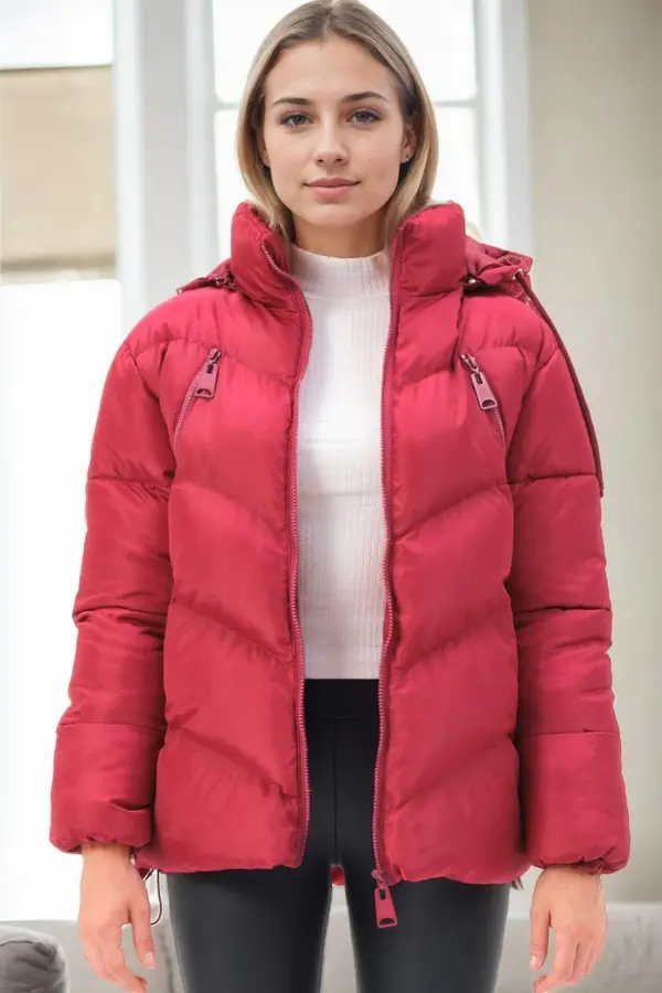 dewberry Z9769 DEWBERRY WOMEN'S COAT-BURGUNDY