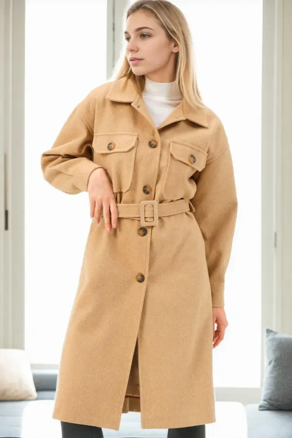 dewberry Z9777 DEWBERRY WOMEN'S COAT-CAMEL