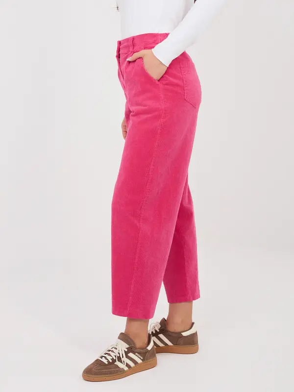 RUE PARIS Žametne hlače fuksije RUE PARIS