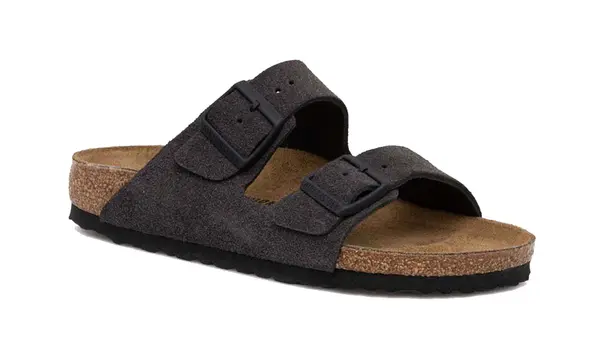 Birkenstock Žametni sandali Birkenstock Arizona sivi