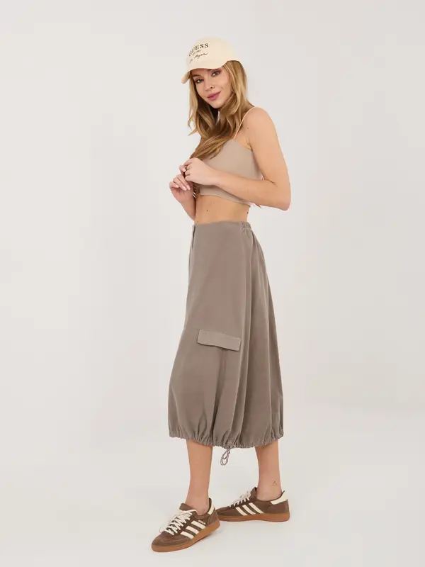 RUE PARIS Žametno krilo, temno bež