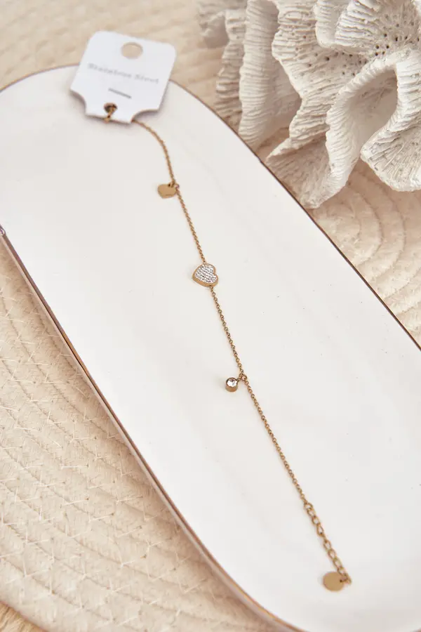 Glam Chic Zapestnica za gleženj z motivom srca