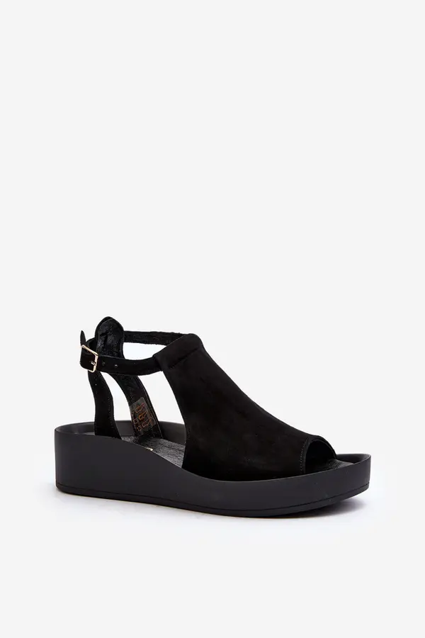 Zazoo Zazoo 2914 Women's Suede Sandals Black