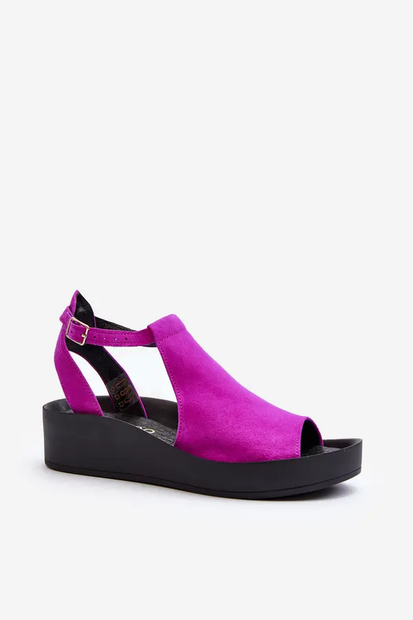 Zazoo Zazoo 2914 Women's Suede Sandals Fuchsia