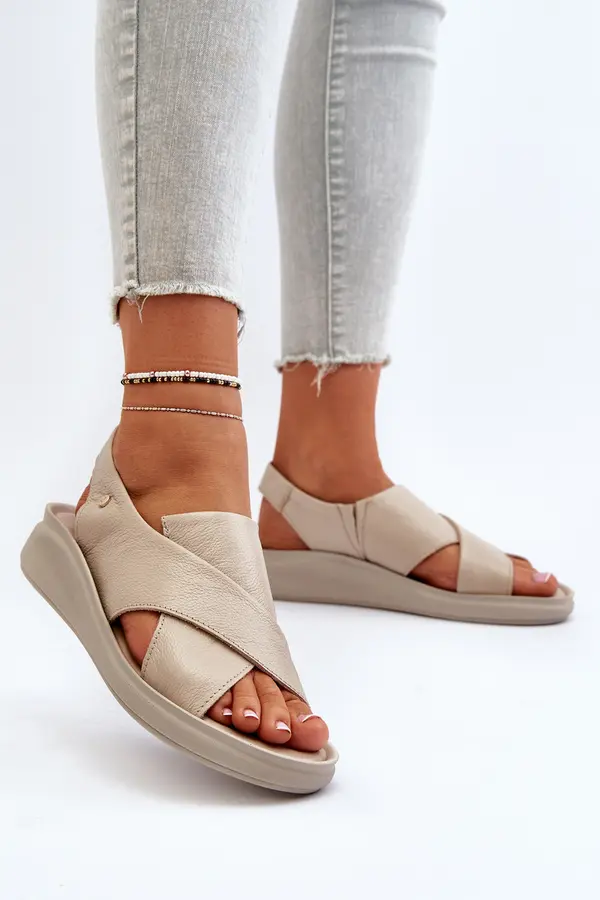 Zazoo Zazoo Leather Wedge Sandals Black Morgan