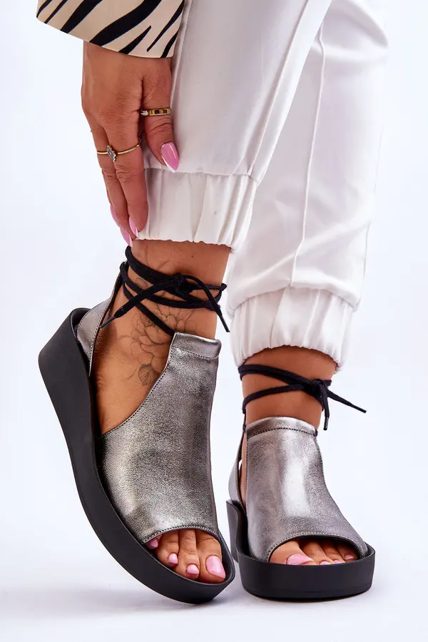 Zazoo Zazoo Leather Wedge Sandals Nicole