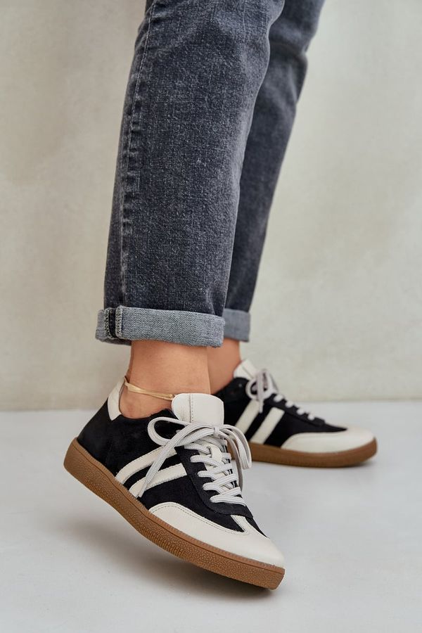 Zazoo Zazoo N1068 Leather Low Sneakers Women Black