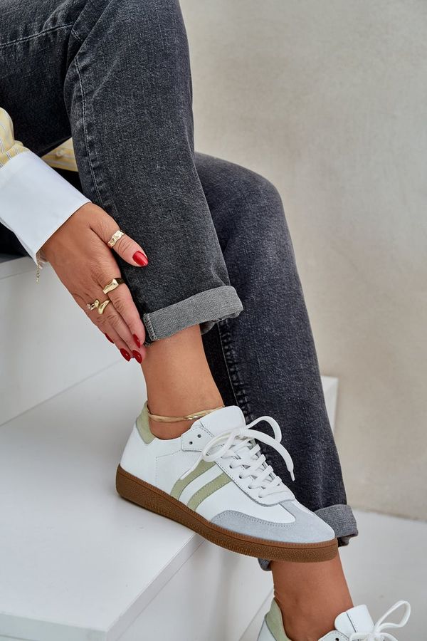 Zazoo Zazoo N1068 Leather Low Sneakers Women White