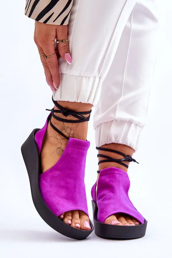 Zazoo Zazoo Suede Wedge Sandals Nicole