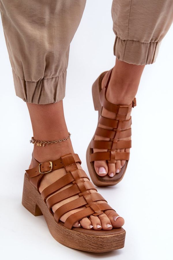 Kesi Zazoo Women's leather sandals, Brown