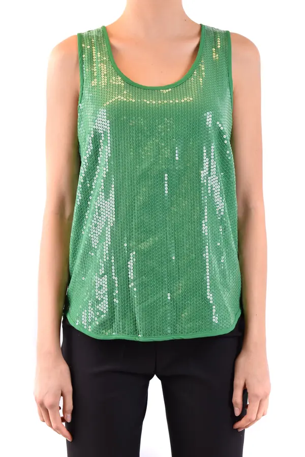 P.a.r.o.s.h. Zelen top brez rokavov z bleščicami