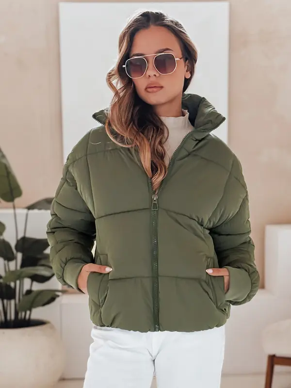 DStreet Zelena ženska zimska jakna VIBEGIRL