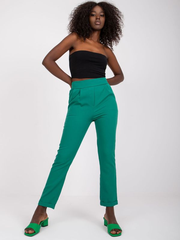 Fashionhunters Zelene spodnje hlače iz materiala Hidalgo