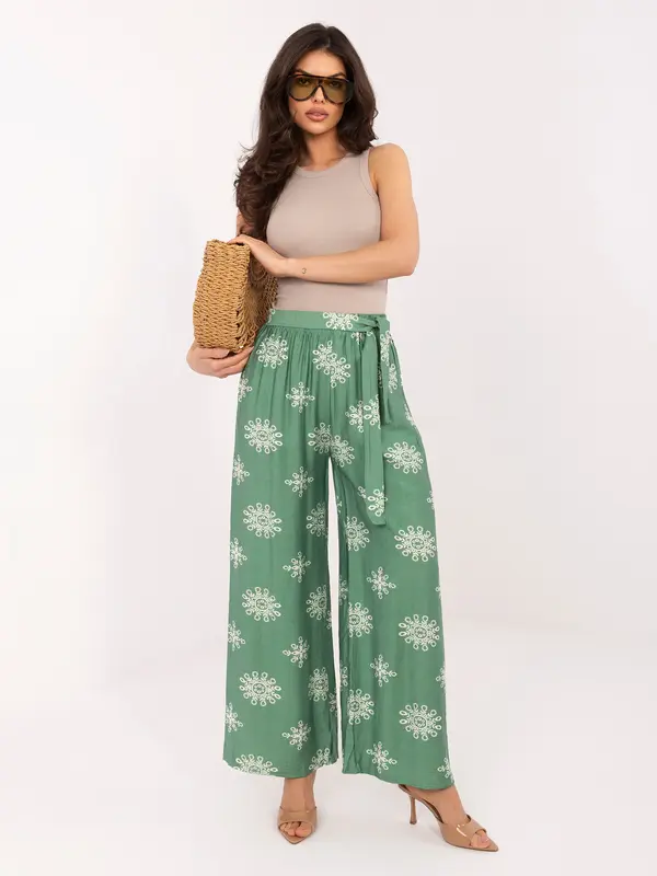 Italy Moda Zelene ženske palazzo hlače